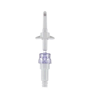 Non-vented Dispensing Pin with Safesite Valve and Luer Lock Connector, Needle-Free (Case of 50)