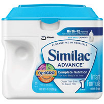 Similac Advance 20 w/Iron Pwdr, Retail 12.4oz. Can, Retail (Case of 6)