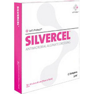 Silvercel Antimicrobial Alginate Dressing 4-1/4" x 4-1/4" (Package of 10)