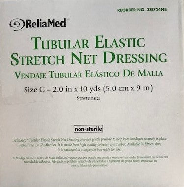 ReliaMed Tubular Elastic Stretch Net Precut Dressing, Size C, 2" x 10 yds.
