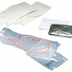 TOUCHLESS Plus Unisex Red Rubber Intermittent Catheter Kit 14 Fr 1100 mL (Case of 50)