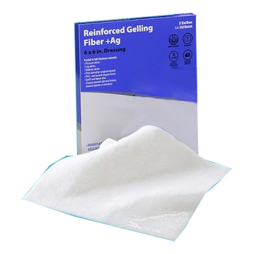 Cardinal Health Reinforced Gelling Fiber +Ag, 6" x 6" (Box of 5)