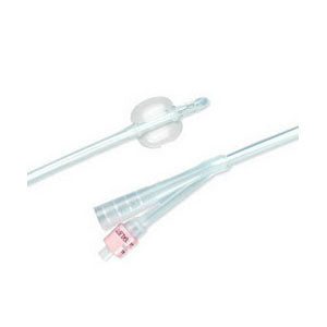 2-Way 100% Silicone Foley Catheter 20 Fr 30 cc (Case of 12)