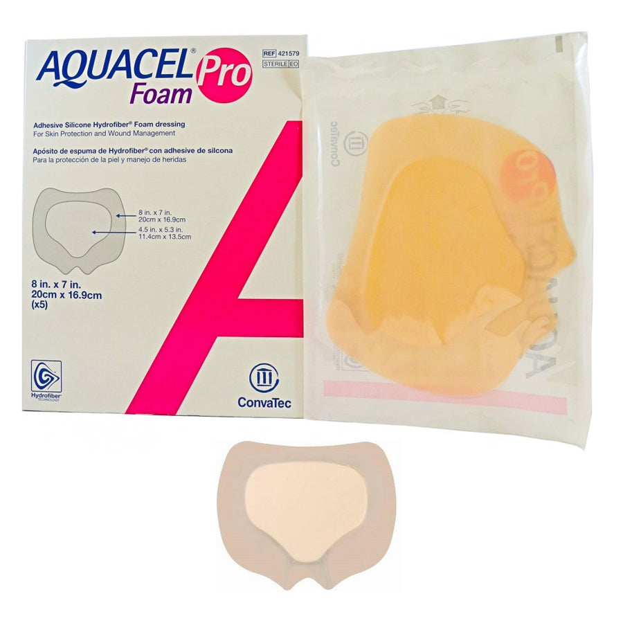 Aquacel Foam Pro Adhesive Dressing, Sacral, 8" x 6-3/4" (Box of 5)