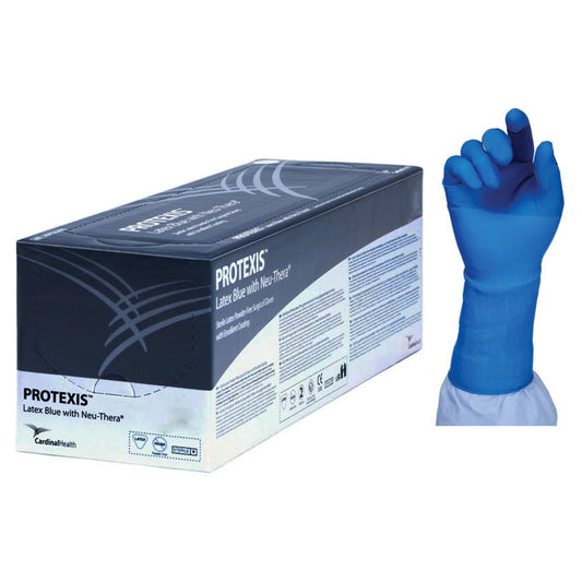 Protexis Latex Blue with Neu-Thera Surgical Gloves, Powder-Free, Sterile, Emolient Coating, Size 7 (Box of 50)