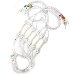 Pinnacle 6-Lead Vented Transfer Set, Preassembled (Case of 10)