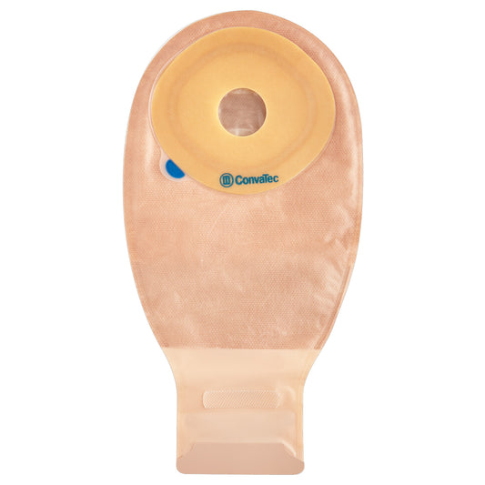 Esteem + One-Piece Drainable Pouch with InvisiClose, Filter, Modified Stomahesive, 12" One-Sided Comfort Panel Transparent, Cut-to-Fit 13/16" x 2-3/4" (Box of 10)